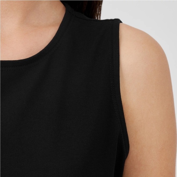 EILEEN FISHER Organic Cotton Knit Tank Dress In Black 1X NWT - Picture 10 of 12